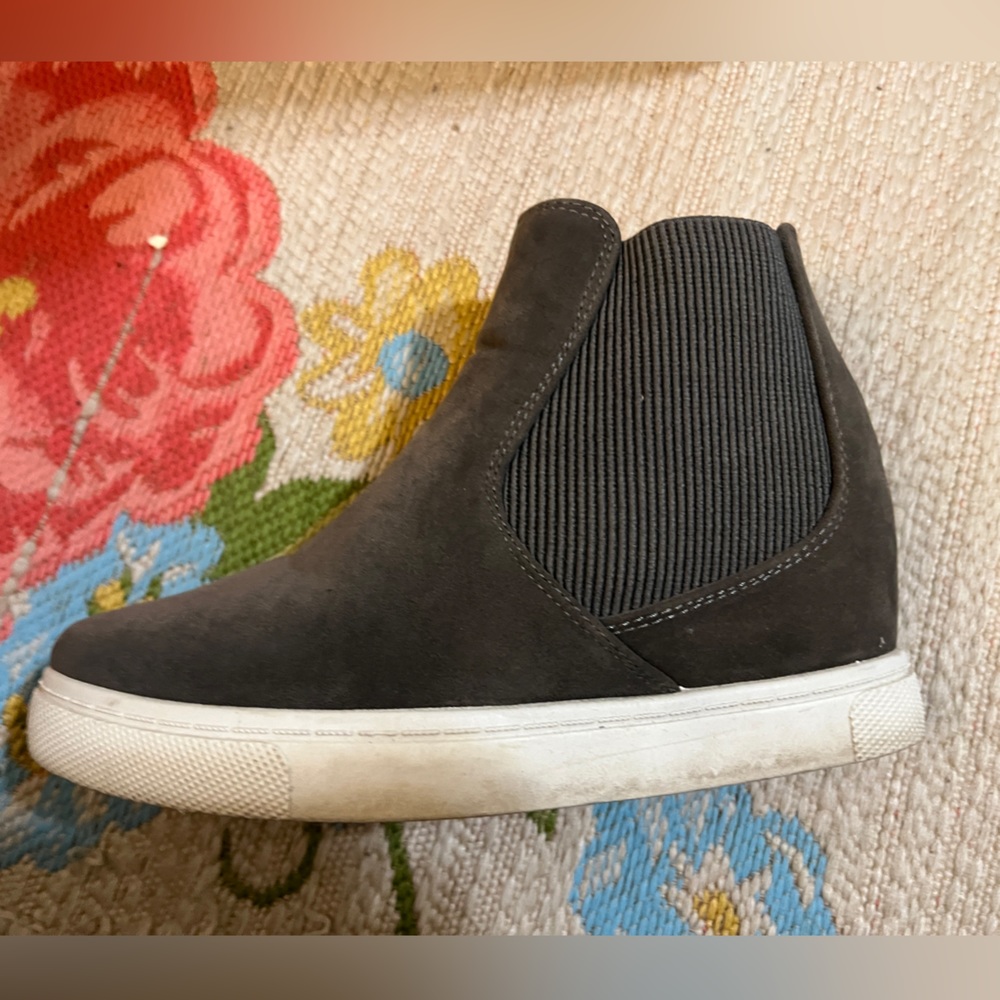 Gray Sneaker Bootie Wedges